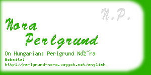 nora perlgrund business card